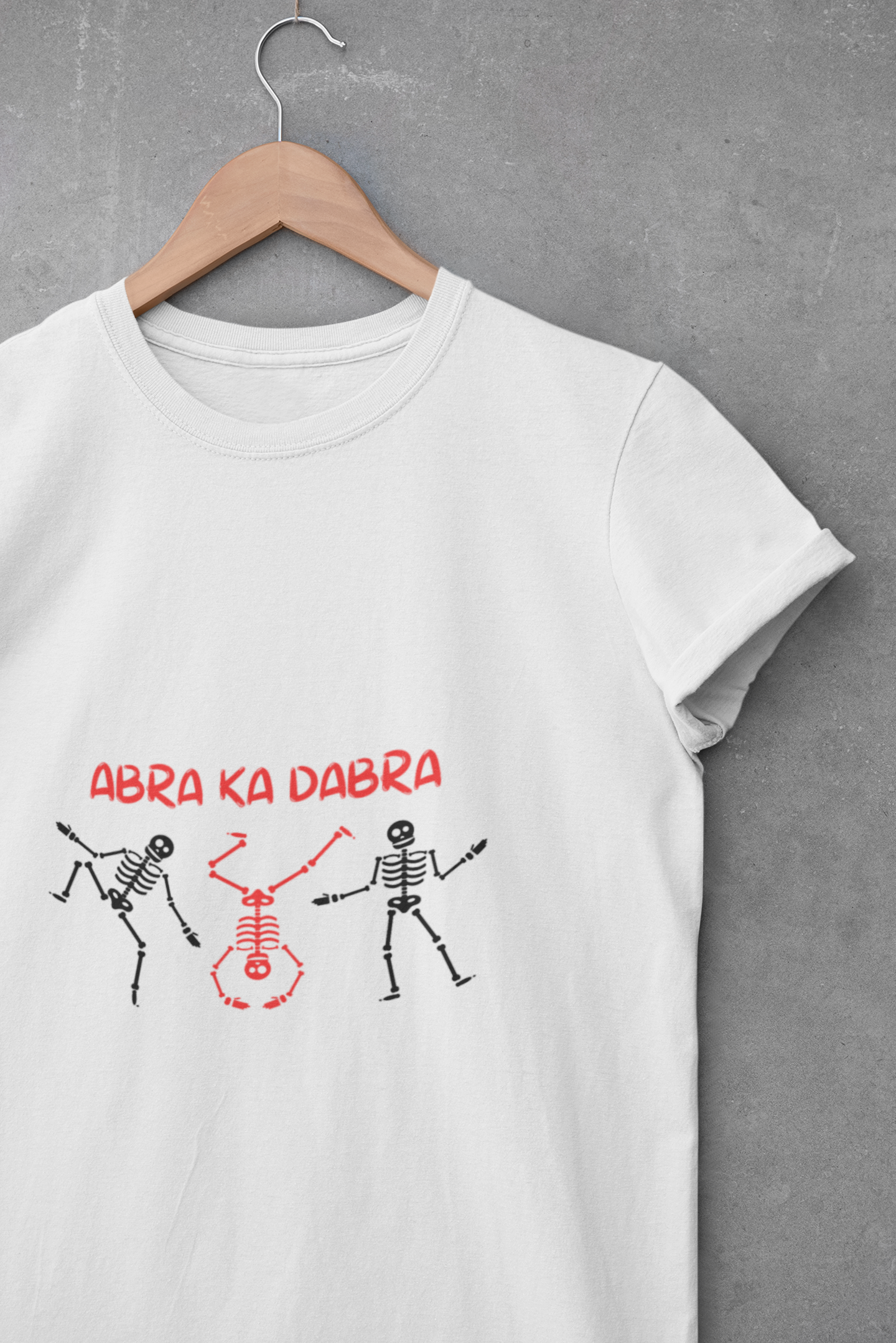 White abra ka dabra printed half sleeve tshirt