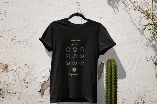 Black half sleeve password tshirt