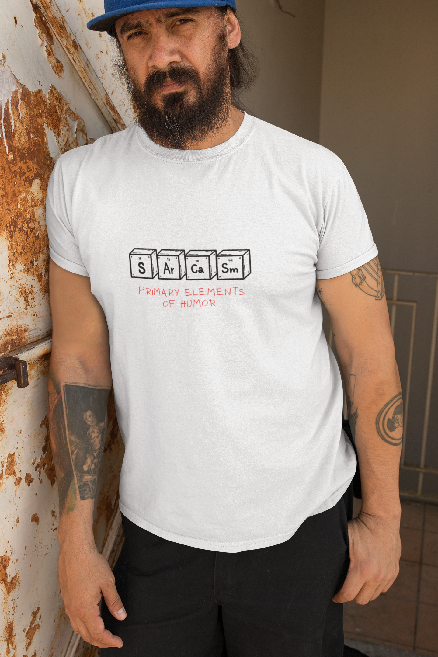 White sarcasm half sleeve tshirt