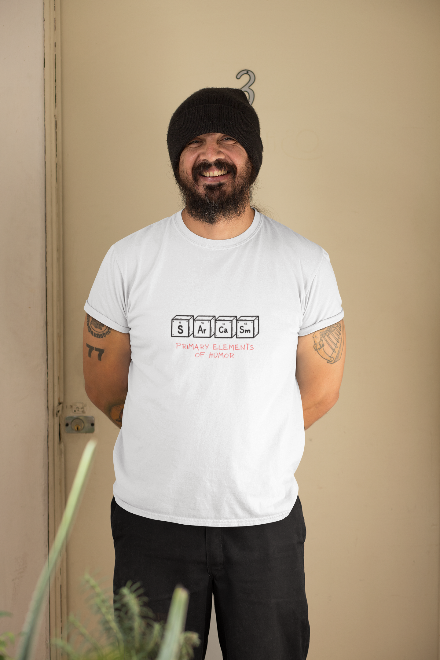 White sarcasm half sleeve tshirt