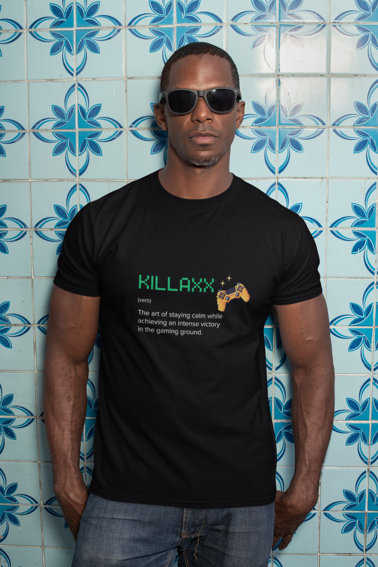 Black half sleeve tshirt for gamers